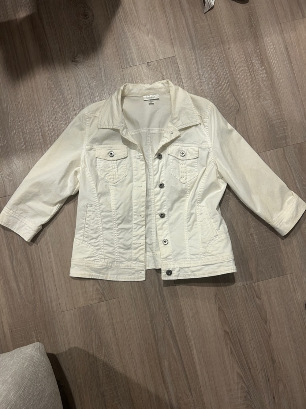 Dress Barn Cream Denim Jacket with Button Front